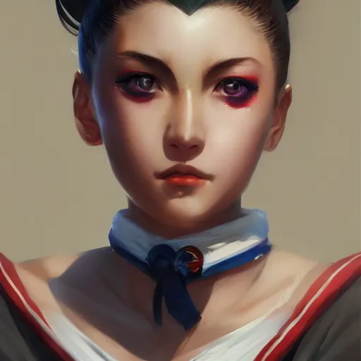 Image similar to A portrait of sailor moon, Yakuza art, art by greg rutkowski, matte painting, trending on artstation