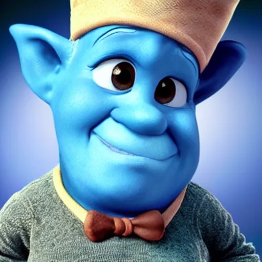 Image similar to realphoto 3d cute beautiful smurfin, in pixar's Up