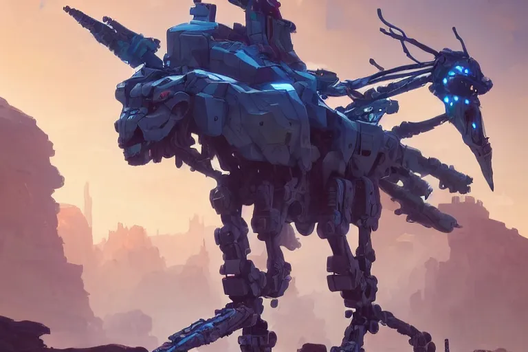 Image similar to longleg machine mecha animal beast robot of horizon forbidden west horizon zero dawn bioluminiscence, behance hd by jesper ejsing, by rhads, makoto shinkai and lois van baarle, ilya kuvshinov, rossdraws global illumination