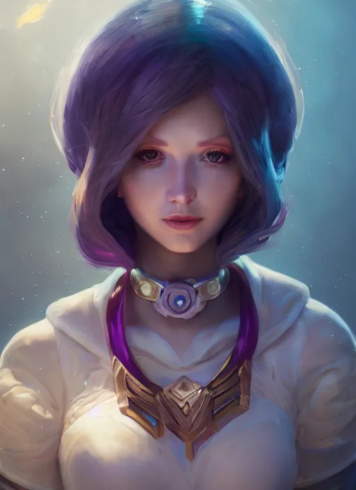 Image similar to orianna, from league of legends, au naturel, hyper detailed, digital art, trending in artstation, cinematic lighting, studio quality, smooth render, unreal engine 5 rendered, octane rendered, art style by klimt and nixeu and ian sprigger and wlop and krenz cushart