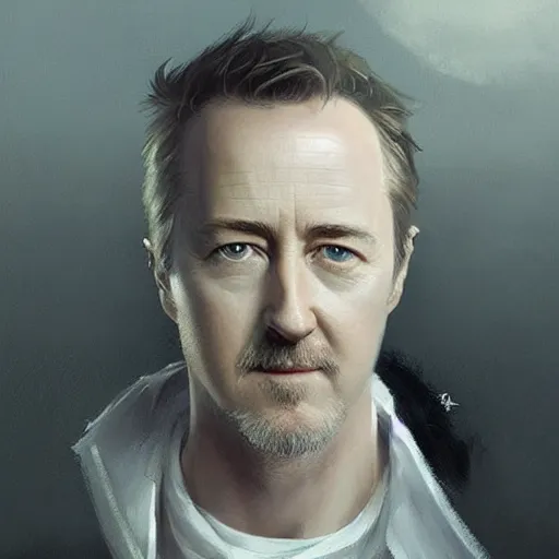 Prompt: a portrait of an egg with edward norton's face, concept art by greg rutkowski, artgerm and ruan jia