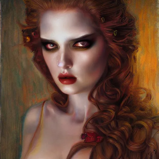 Image similar to a painting in the style of donato giancola and in the style of natalie shau.