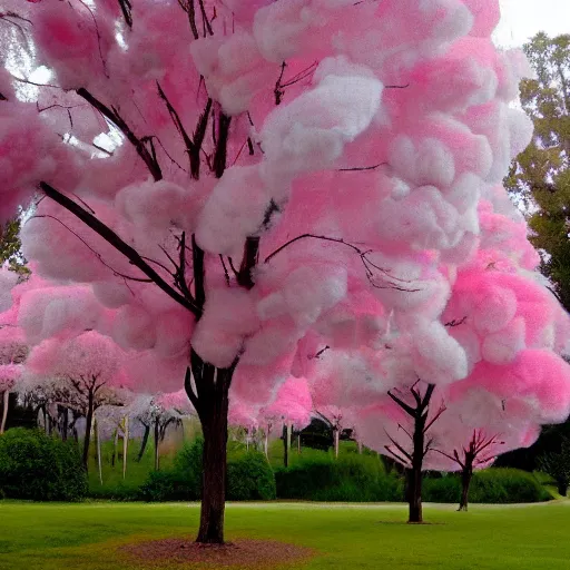 Image similar to cotton candy trees