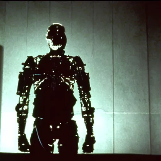 Image similar to movie still of a cool cyborg, cinematic composition, cinematic light, by wes craven