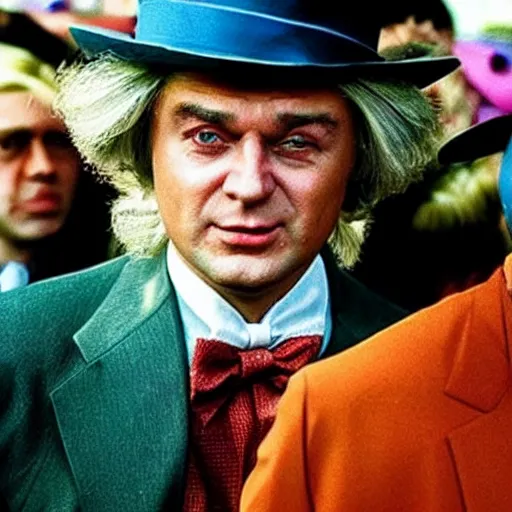 Image similar to geert wilders as willy wonka and the chocolate factory