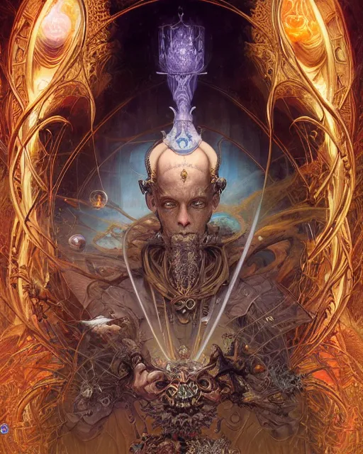 Image similar to a portrait of the hierophant, fantasy portrait made of fractals, ultra realistic, wide angle, intricate details, the fifth element artifacts, highly detailed by peter mohrbacher, hajime sorayama, wayne barlowe, boris vallejo, aaron horkey, gaston bussiere, craig mullins