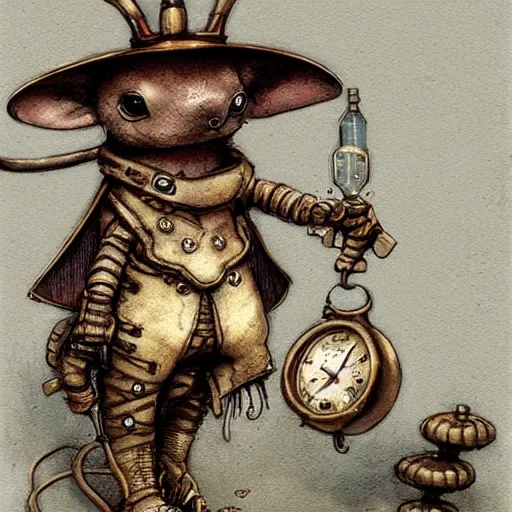 Image similar to an ashigaru steampunk mouse by brian froud and greg rutkowski