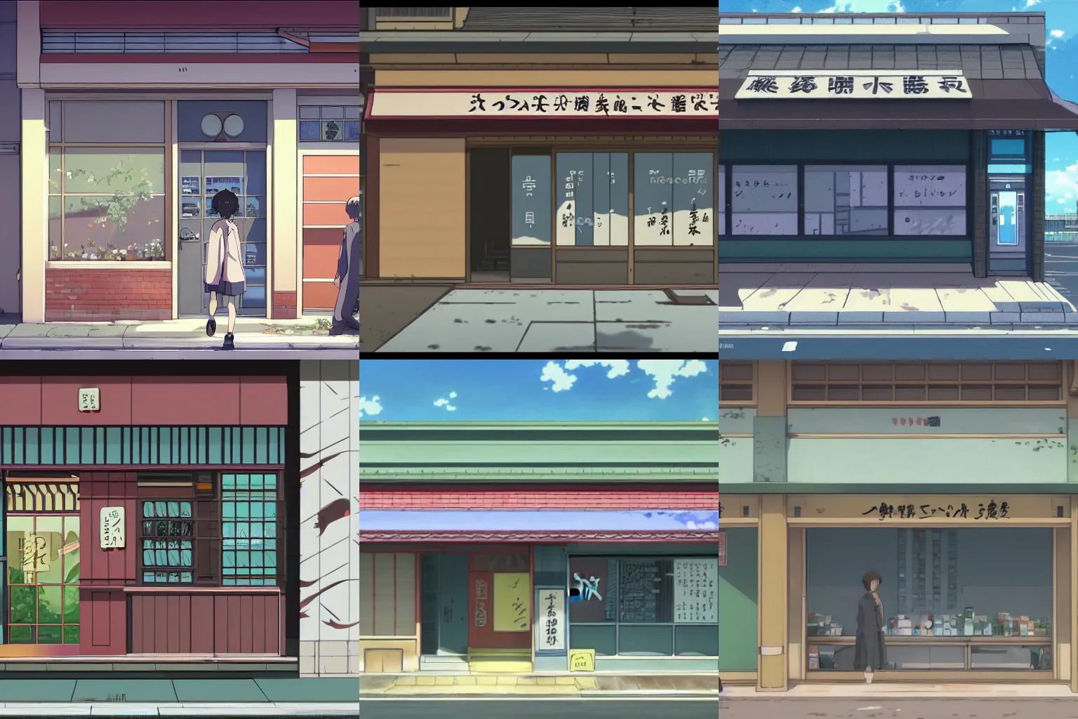 Prompt: front view of a closed japanese storefront in the beautiful anime film by makoto shinkai and studio ghibli, fro]m the anime film Flavors of Youth W 960