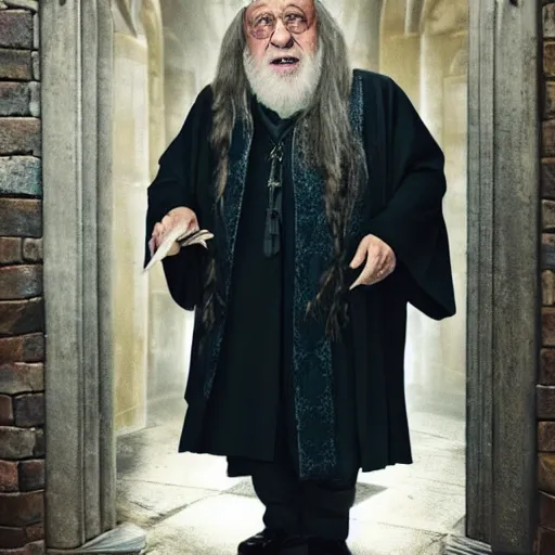 Image similar to danny devito as dumbledore in harry potter