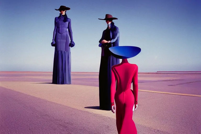 Image similar to fashion editorial photography in a world inspired by jean giraud moebius