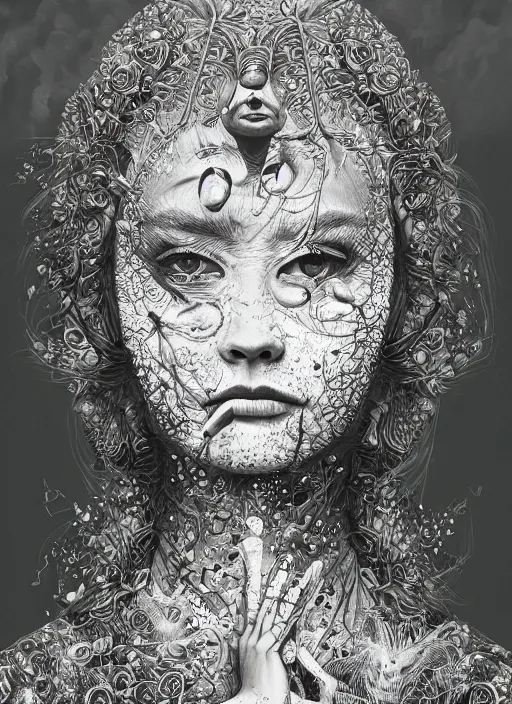 Image similar to Scandinavian goddess painting by Dan Hillier, trending on artstation, artstationHD, artstationHQ, 4k, 8k