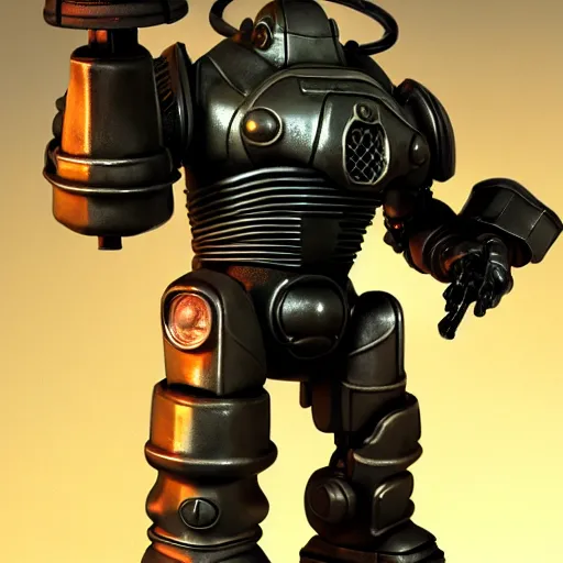 Image similar to big daddy from bioshock transformer action figure, collectible | | realistic shaded, fine details, realistic shaded lighting poster by greg rutkowski, diego gisbert llorens, magali villeneuve, artgerm, jeremy lipkin and rob rey