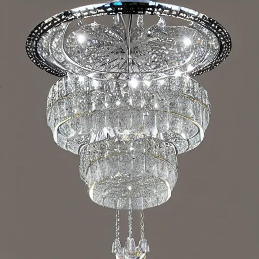 Prompt: crystal chandelier with a design of a swan by swarovski