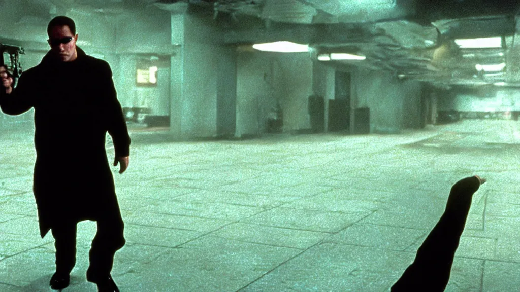 Image similar to movie still of Alex Jones in The Matrix (1999)