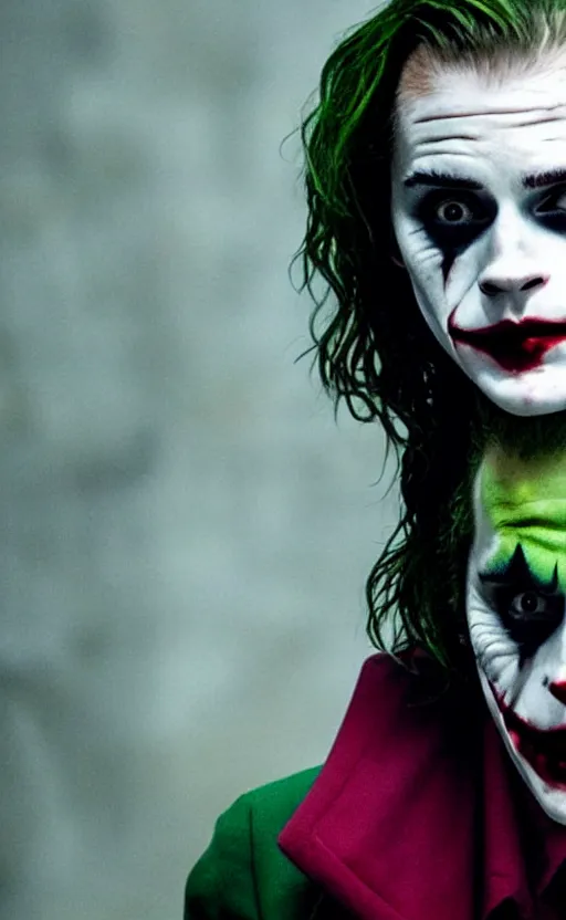 Image similar to Emma Watson as the Joker