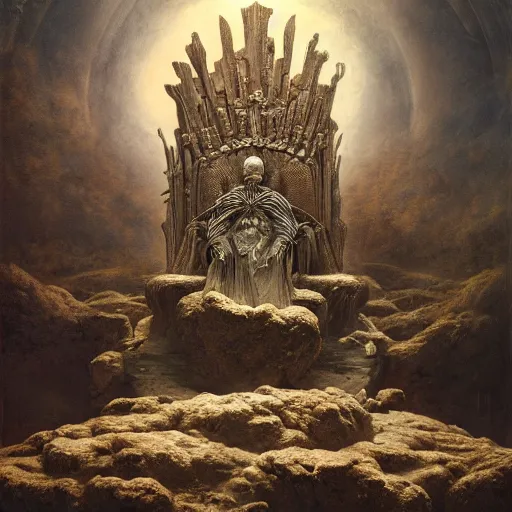 Prompt: the throne of purity | highly detailed matte painting, hyperrealistic, very intrincate | cinematic lighting, award - winning | by rachel ruysch, giger, beksinski and bocklin | by austin osman spare and william blake, trending on artstation, cgsociety, official art, octane.