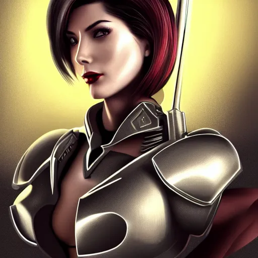 Image similar to A combination of Ada Wong's and Grace Kelly's and Ashley Greene's appearances with blonde hair wearing Spartan Vale's armor from Halo, high tech, action shot, angular, full body portrait, futuristic, fantasy, intricate, elegant, highly detailed, digital painting, artstation, concept art, matte, sharp focus, illustration, 8K, art by Donato Giancola and James Gurney