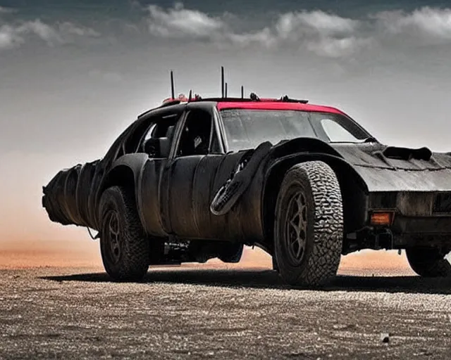 Prompt: mad max style bat mobile