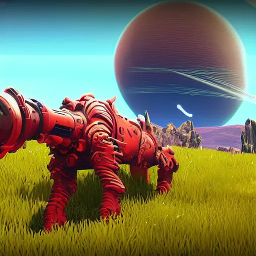 Prompt: a screenshot of no man's sky ( ps 4 2 0 1 6 ), a procedurally generated creature in no man's sky ( ps 4 2 0 1 6 )