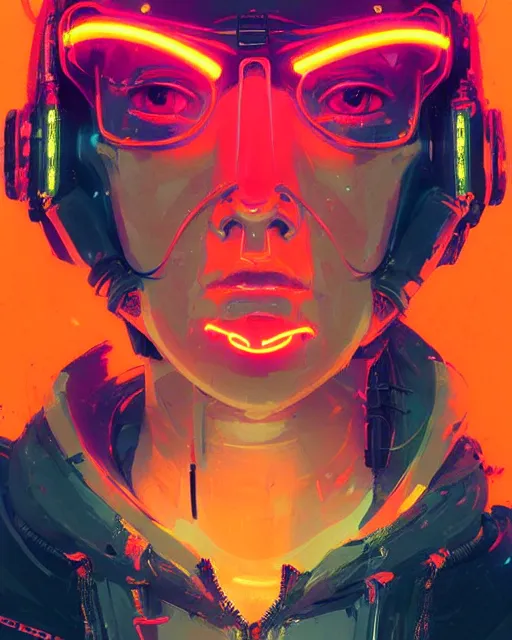 Image similar to detailed portrait Neon Operator Girl, cyberpunk futuristic neon, orange reflective puffy coat, decorated with traditional Japanese ornaments by Ismail inceoglu dragan bibin hans thoma greg rutkowski Alexandros Pyromallis Nekro Rene Maritte Illustrated, Perfect face, fine details, realistic shaded, fine-face, pretty face