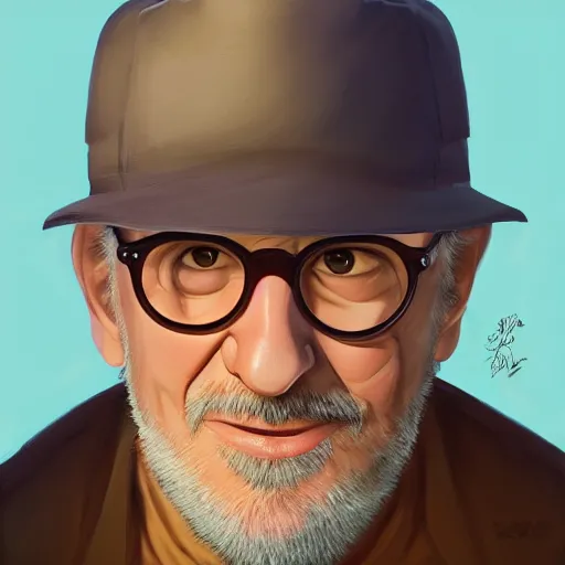 Image similar to face icon stylized minimalist steven spielberg, loftis, cory behance hd by jesper ejsing, by rhads, makoto shinkai and lois van baarle, ilya kuvshinov, rossdraws global illumination