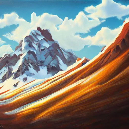 Image similar to klondike mountains, oil on canvas, surrealism, highly detailed, masterpiece, award - winning, artstationhd