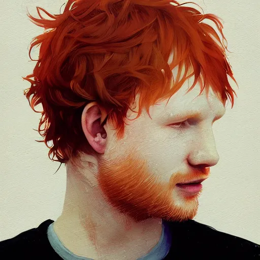 Image similar to Ed Sheeran profile picture by Greg Rutkowski, asymmetrical, Organic Painting , Matte Painting, geometric shapes, hard edges, street art, trending on the artstation:2 by Sachin Teng:4