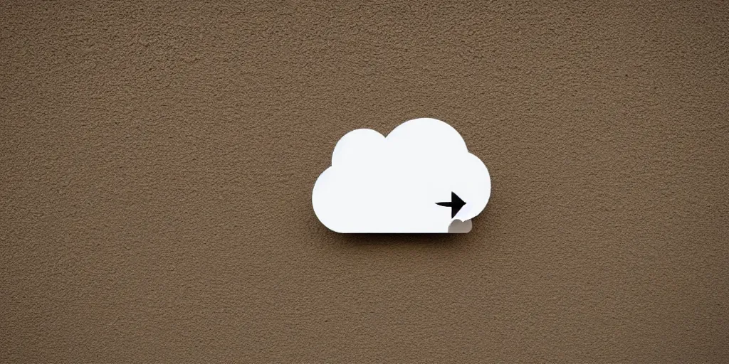 Prompt: a cloud icon with an up arrow inside of it