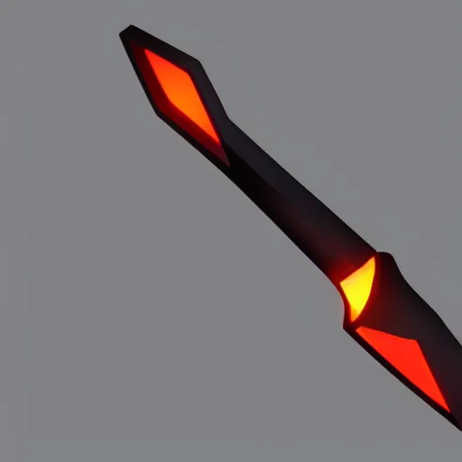 Image similar to simple art low poly neon dagger concept art, artstation hd