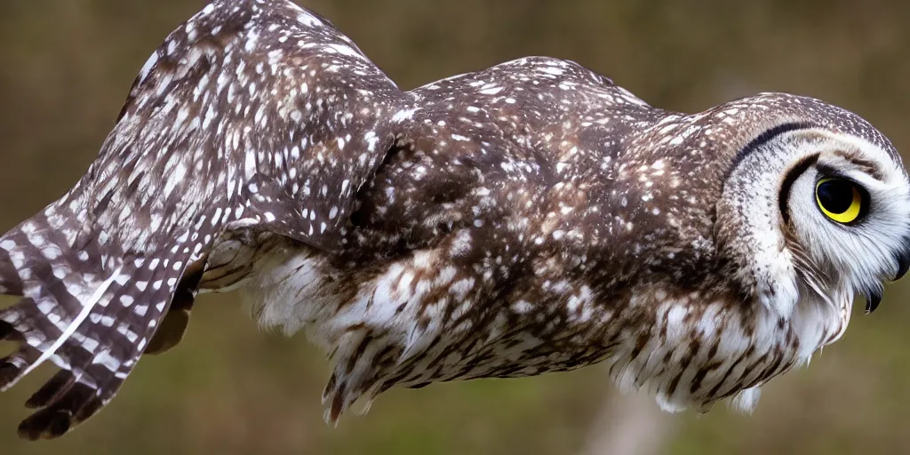 Image similar to scenic photo of an owl catching a mouse. the mouse is covered in blood. focus on the owl's beak and eye. intricate eye. extremely large wings. extreme detail, hyperrealistic photo