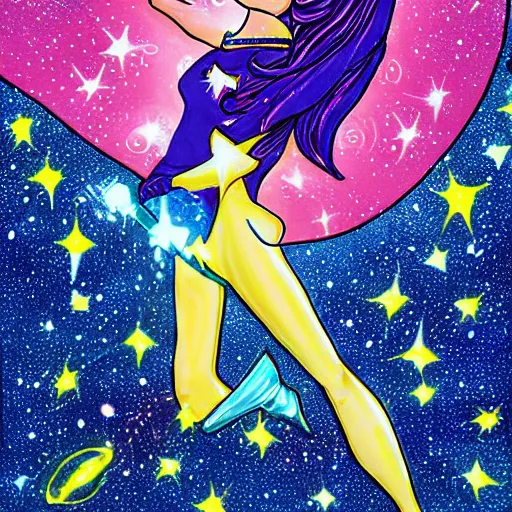 Image similar to stellite galaxy girl