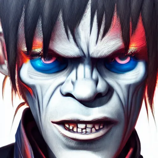 Image similar to Murdoc from Gorillaz, Realistic, Hyperrealistic, HD Quality, 4k Resolution, 8k Resolution, Detailed, Very Detailed, Highly Detailed, Studio Quality Lighting, Real Life, Portrait, Photograph