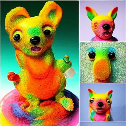 Image similar to colorful sugar sculptures of different cute animals