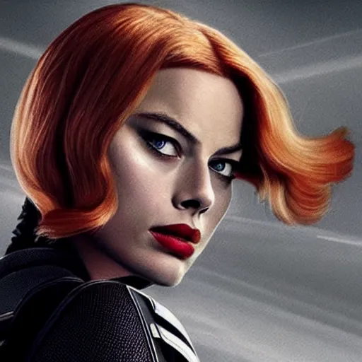 Image similar to margot robbie as black widow, marvel,