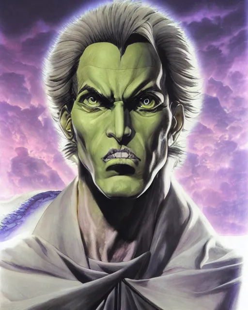 Prompt: portrait of dio from jojo bizzare adventure painted by hirohiko araki and wayne barlowe and greg rutkowski