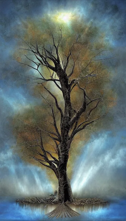 Prompt: psytrance artwork, by peter holme iii