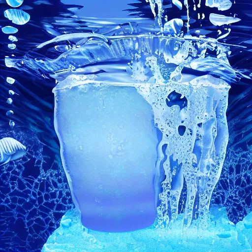 Image similar to icy submerged transparendigitalart leaked aquatic noticing