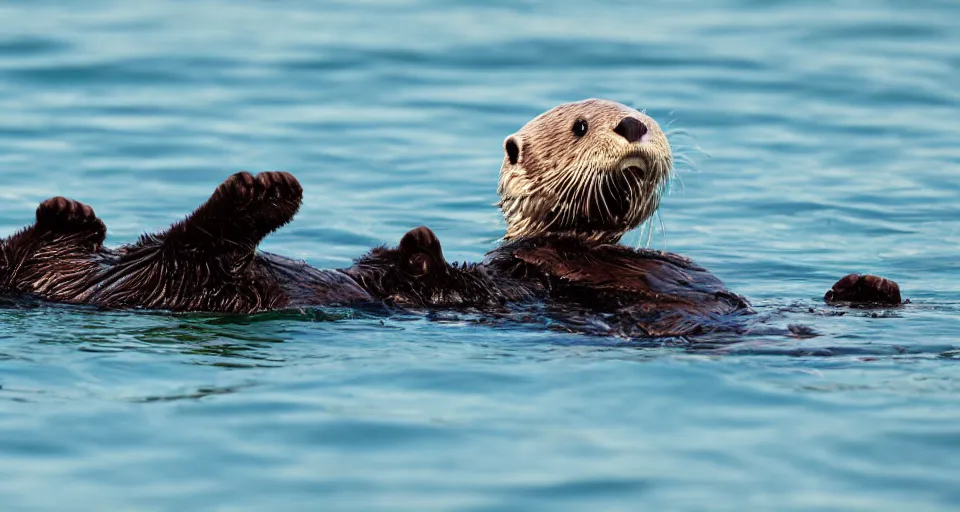 Image similar to northern sea otter floating in the sea
