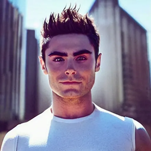 Prompt: “a realistic detailed photo of a guy who is an attractive humanoid who is half robot and half humanoid, who is a male android, Zac Efron, shiny skin”