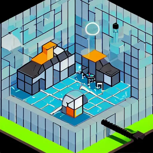 Prompt: “isometric secret lab, nuclear waste, pixel perfect”