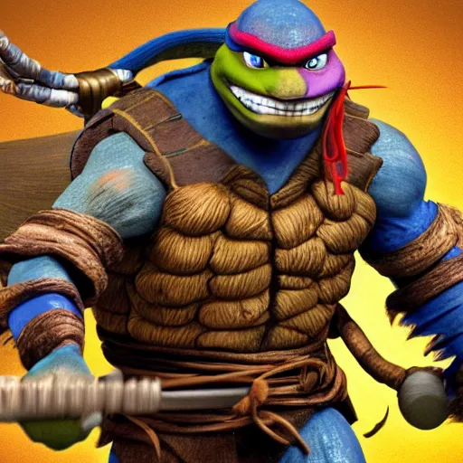 Image similar to yojimbo from teenage mutant ninja turtles 4 k hyperdetailed photorealism hdr