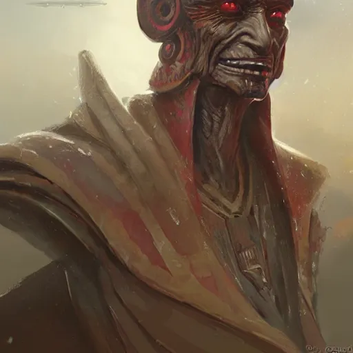 Image similar to concept art viceroy nute gunray from star wars prequels by greg rutkowski