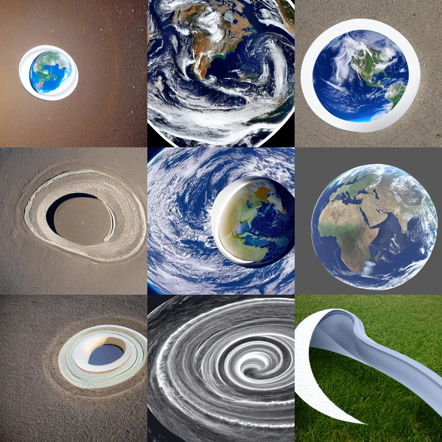 Prompt: accurate representation of a mobius strip shaped earth, photography