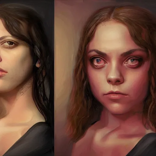 Prompt: black snake moan, pink petals with a a bored aubrey plaza and christina ricci mixed with mona lisa, intricate, elegant, highly detailed, wonderful eyes, sweet, digital painting, artstation, concept art, smooth, sharp focus, illustration, art by artgerm and greg rutkowski and concept art, rectilinear vaporwave