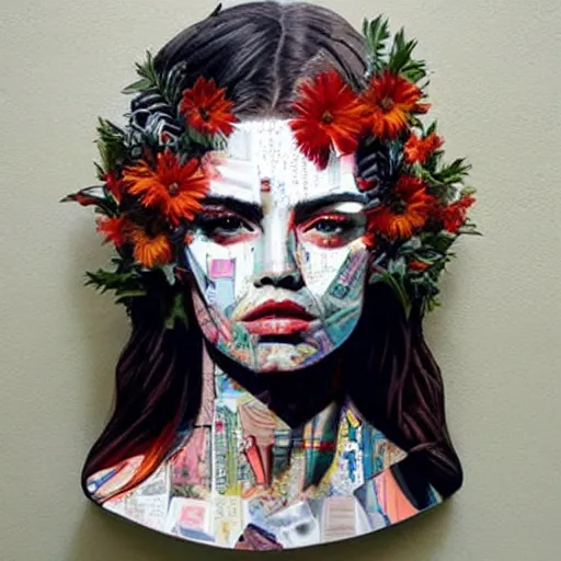 Image similar to a beautiful sculpture portrait designed by Sandra Chevrier