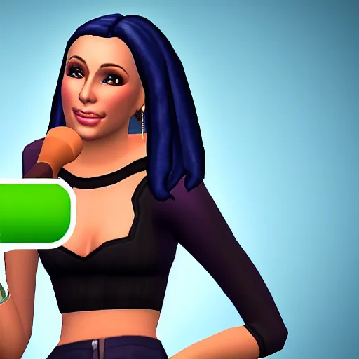 Image similar to cher. snapshot from the sims