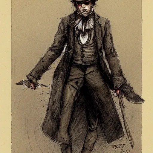 Prompt: jack the ripper high resolution, high quality, by jean - baptiste monge