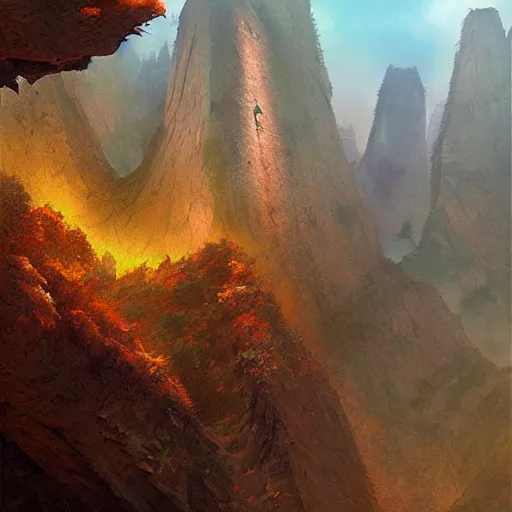Image similar to a painting of a huangshan in zero gravity, a matte painting by marc simonetti, deviantart, fantasy art, apocalypse landscape, matte painting, apocalypse art