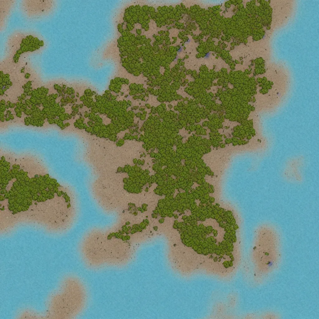 Image similar to an island surrounded by ocean, in the style of inkarnate, 8k