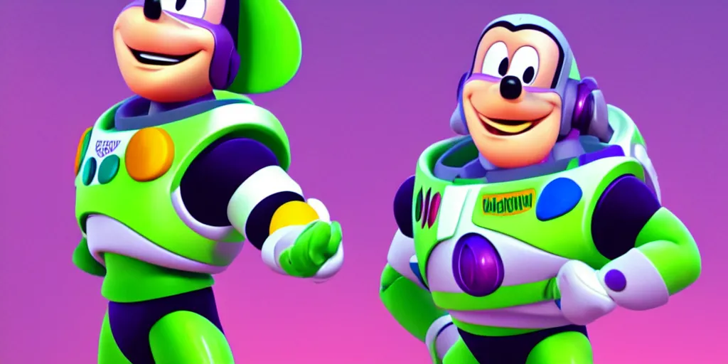 Prompt: mickey as buzz lightyear